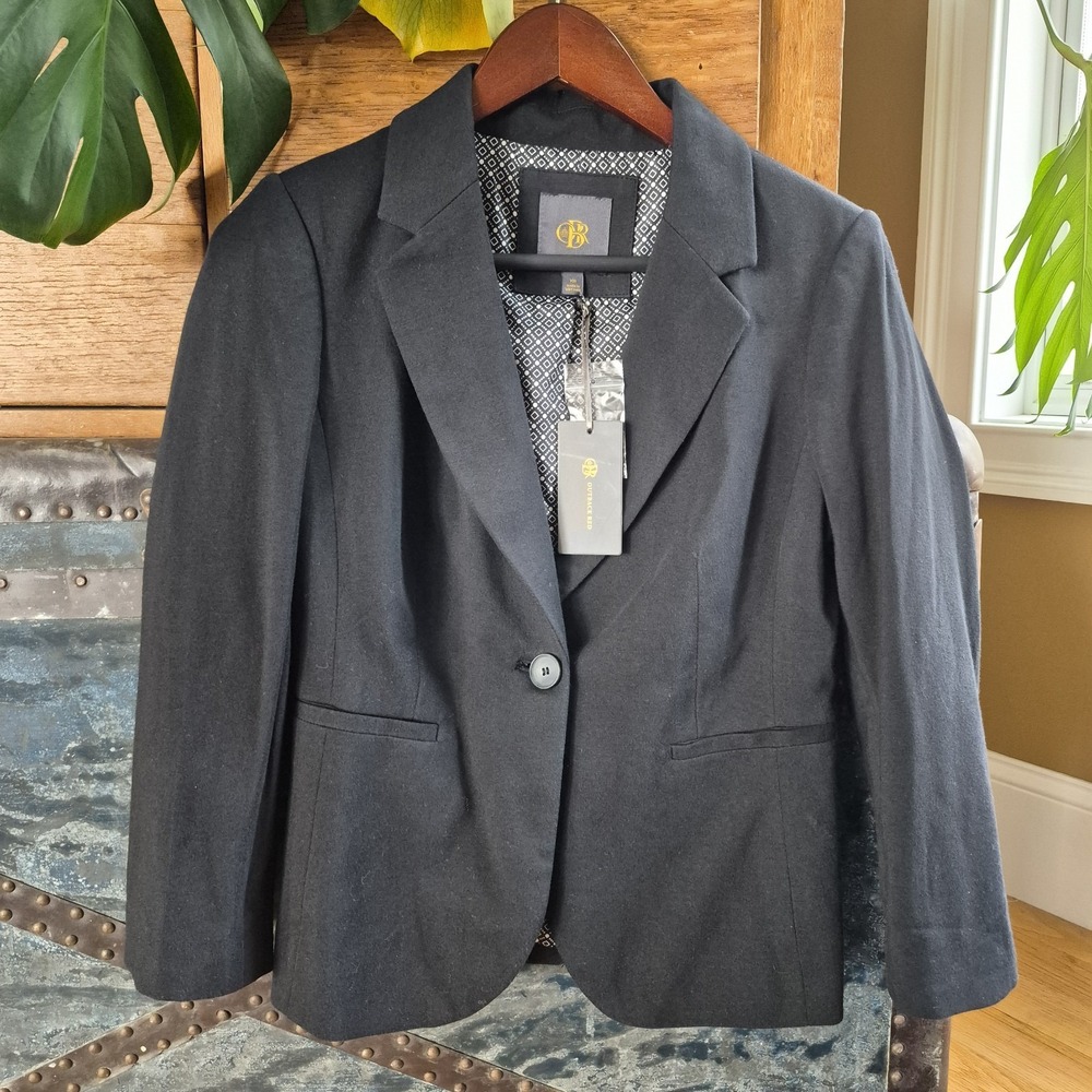 Outback Red Womens Black Single Button Tailored Blazer Jacket NWT XS JJ235962
